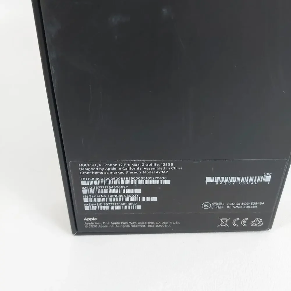 Original Apple iPhone 12 Pro Max‎ Graphite 256GB (Empty Box Only)